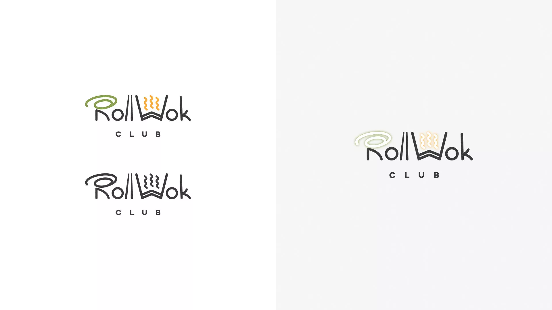 Разработка логотипа и фирменного стиля суши-бара «Roll Wok Club» в Амурске
