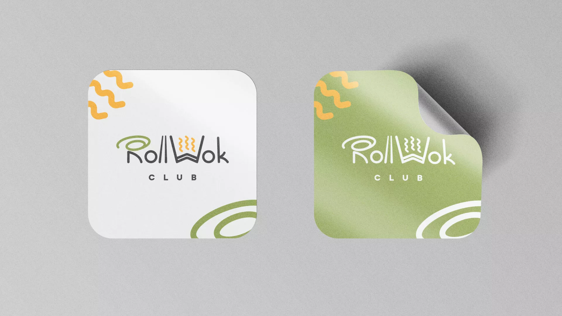 Разработка логотипа и фирменного стиля суши-бара «Roll Wok Club» в Амурске
